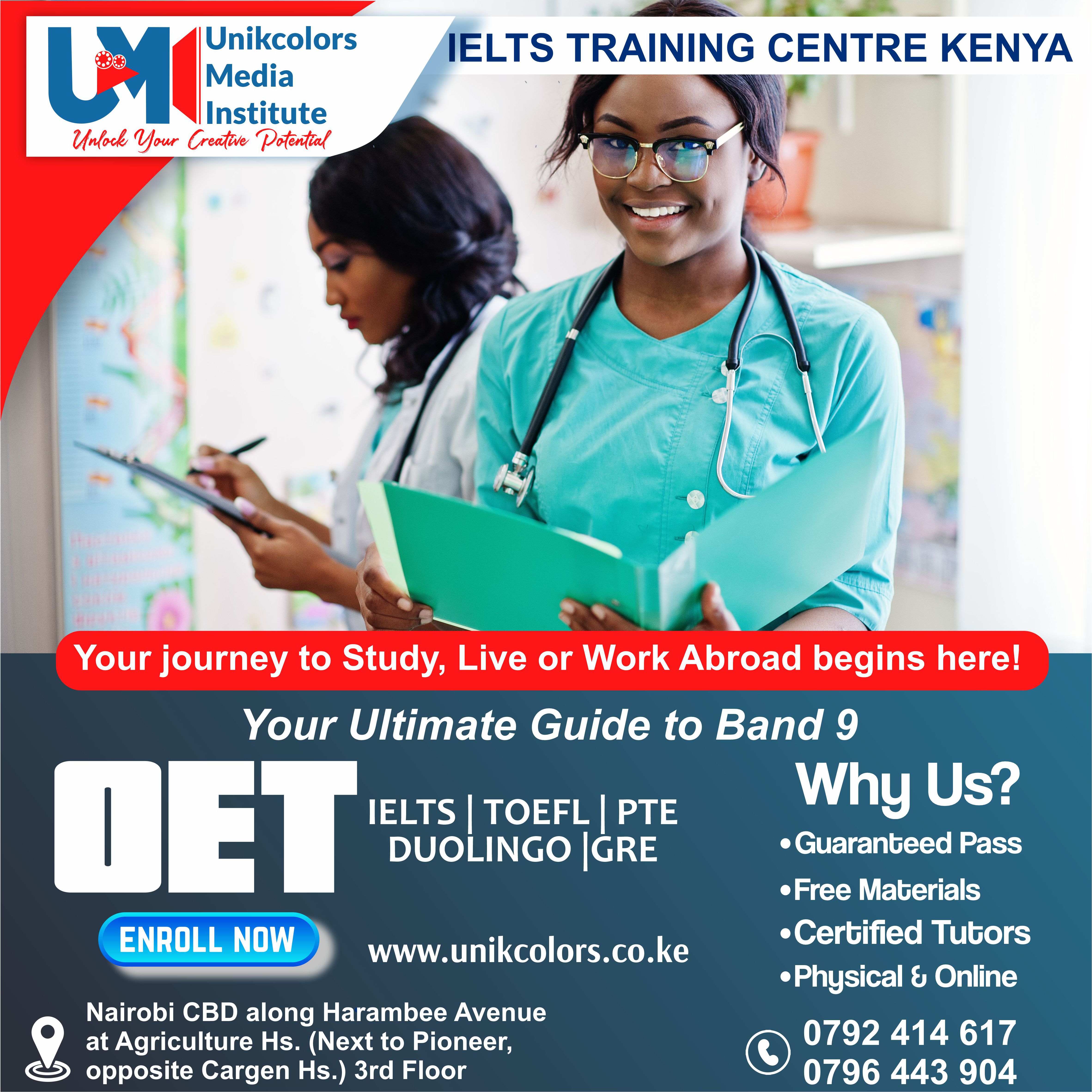 IELTS TRAINING CENTRE KENYA - IELTS PREPARATION | OET | TOEFL | PTE | GRE | DUOLINGO